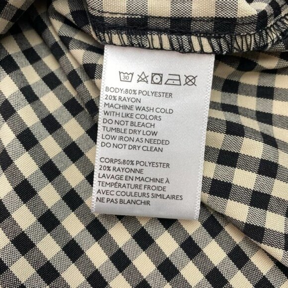 URBAN OUTFITTERS Black & Cream Gingham Zip-Front Mini Skirt  Sz XS - Picture 4 of 5